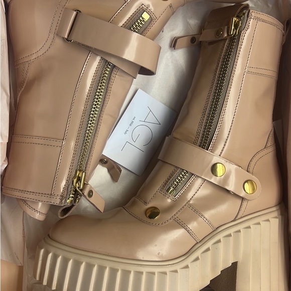 Agl Made in Italy Pink Platform Shoes with Chunky Sole - Picture 5 of 8